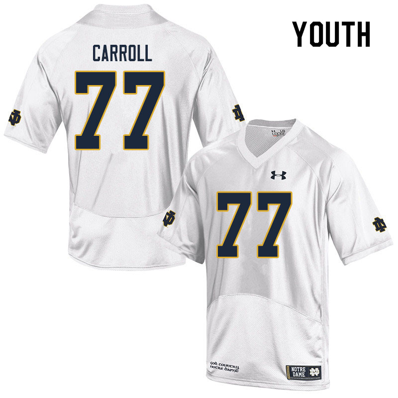 Youth #77 Quinn Carroll Notre Dame Fighting Irish College Football Jerseys Sale-White